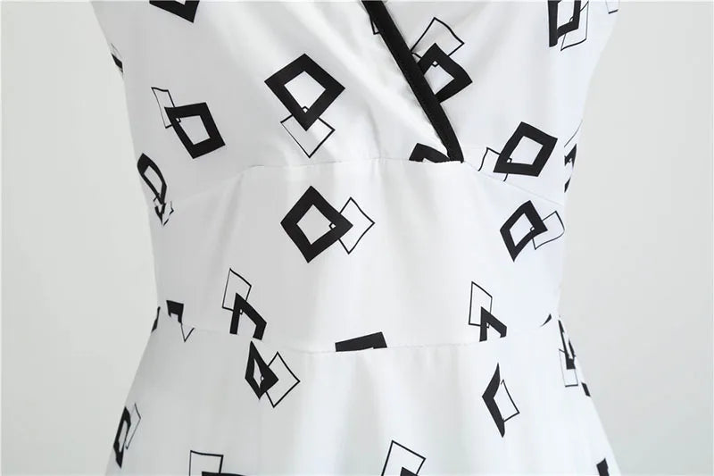 Robe vintage femme à pois – Coupe A-line sans manches