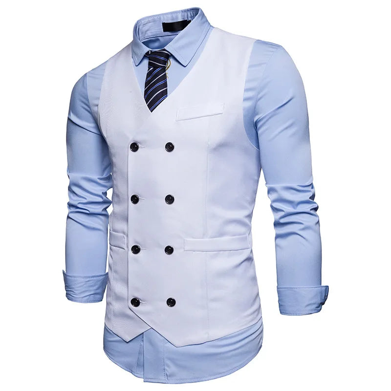 Gilet de costume homme – Double boutonnage et coupe ajustée
