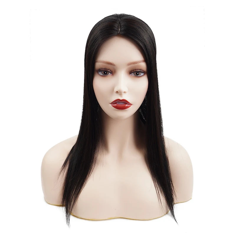Best Quality European Remy Hair Topper 15x16cm Meddium Brown Straight Silk Base Human Hair Women Toupee 12-20inch