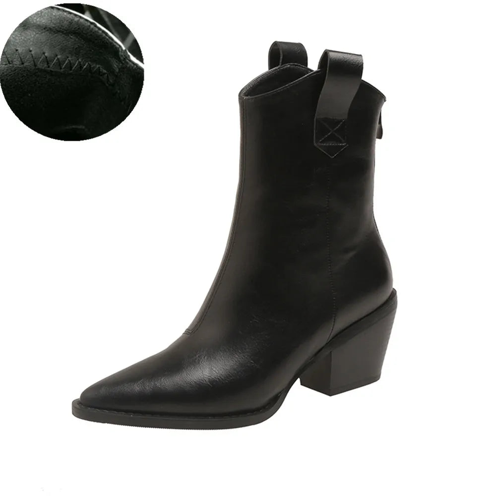 Bottines Chelsea Cowgirl Femme – Bout Pointu Talon Carré 7cm Western 2025