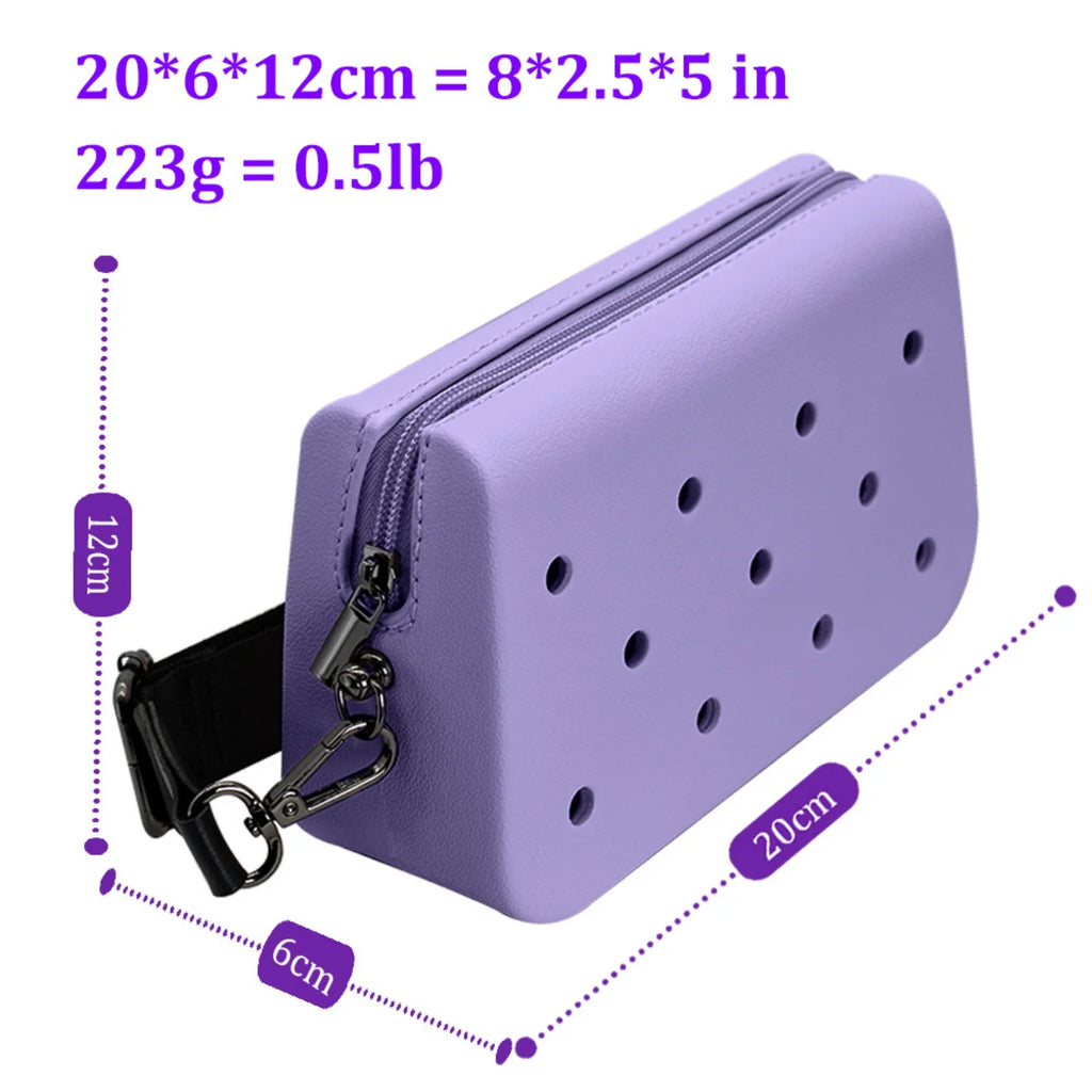 Kids EVA Mini Tote Bag for Clog Charms Safe Soft Material Cute DIY Punch Hole Design Fun Crossbody Bag for School and Playtime