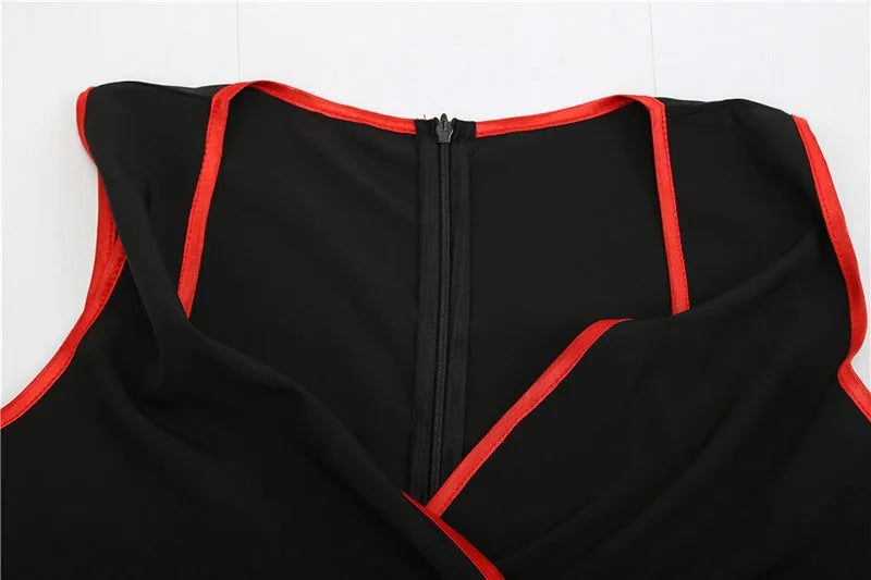 Robe vintage femme à pois – Coupe A-line sans manches