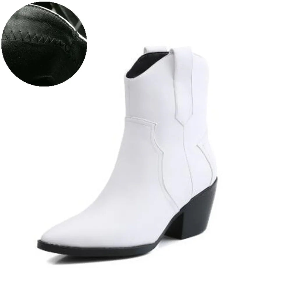 Bottines Chelsea Cowgirl Femme – Bout Pointu Talon Carré 7cm Western 2025
