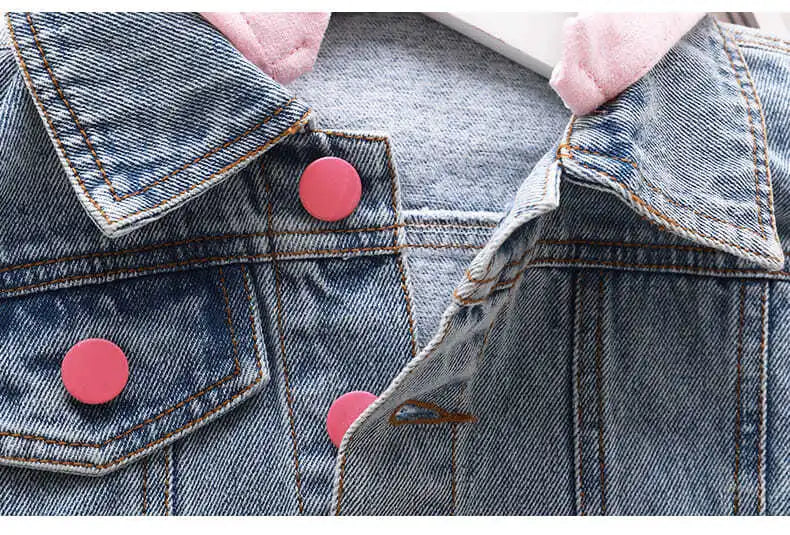 Kids Denim Jackets for Girls Baby New Flower Embroidery Coats Fashion