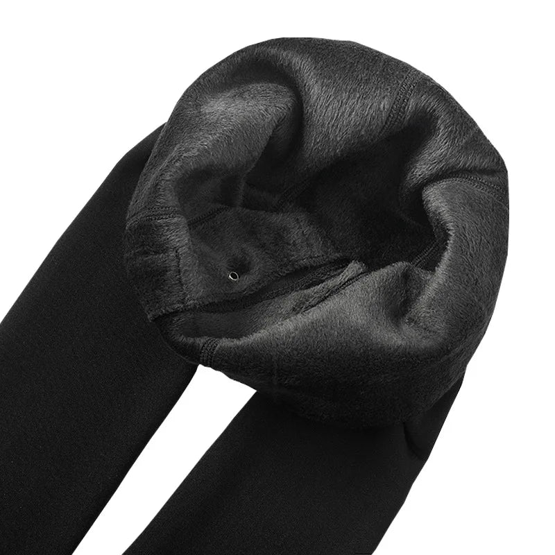 2025 Winter Velvet Thickening Leggings Men Slim Pants High Elastic Sports Leggings Men's Trousers Warm Long Underwear Wholesale