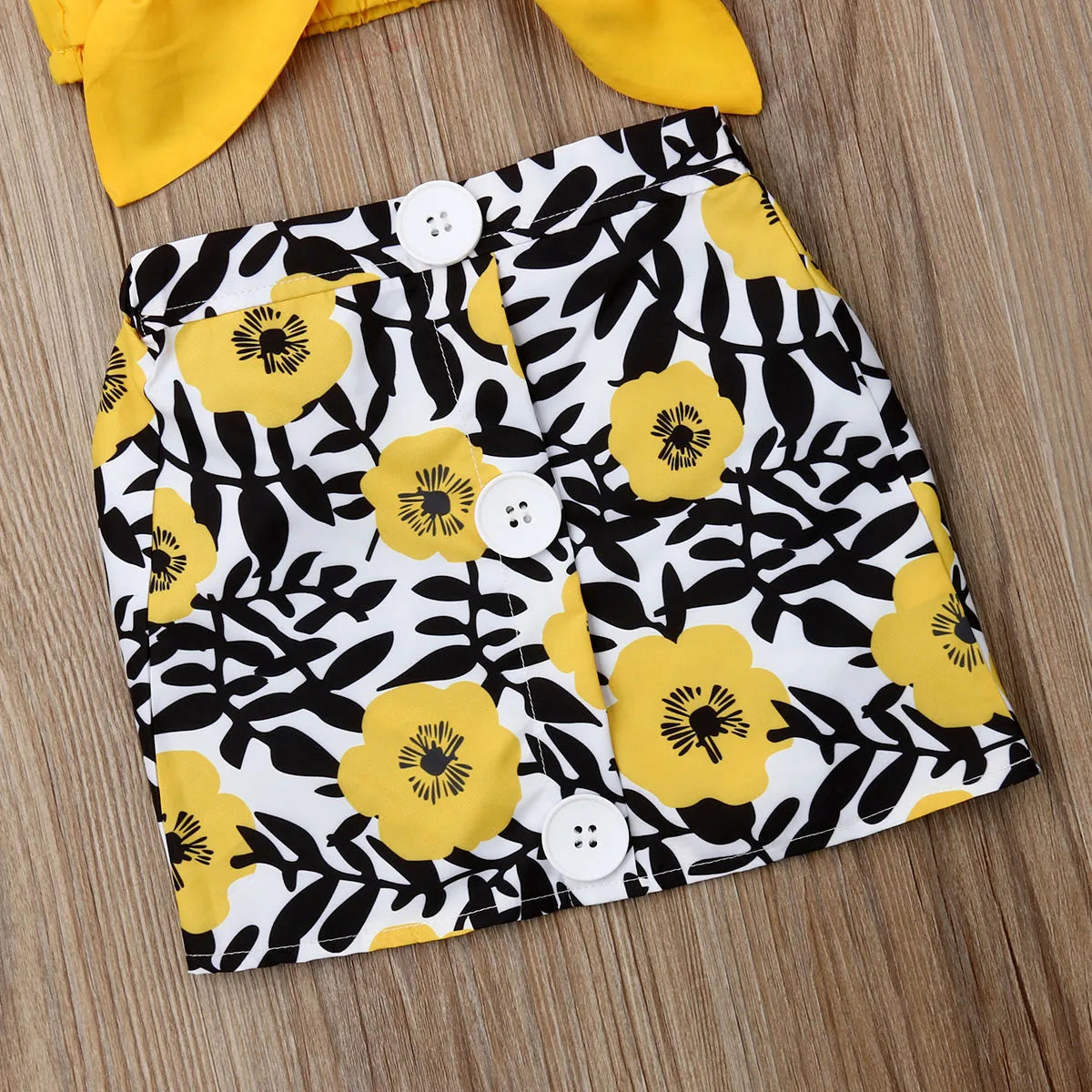 2021 Hot Sale Baby Clothes 2pcs Set Newborn Baby Girl Clothes Cute Big Bow Vest Tops Flower Skirt Yellow Summer Beach Streetwear