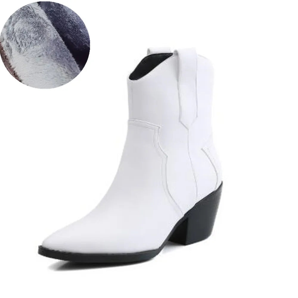 Bottines Chelsea Cowgirl Femme – Bout Pointu Talon Carré 7cm Western 2025