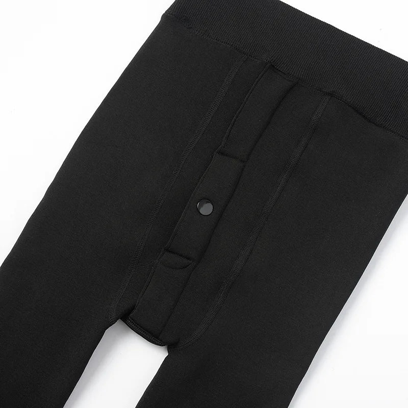 2025 Winter Velvet Thickening Leggings Men Slim Pants High Elastic Sports Leggings Men's Trousers Warm Long Underwear Wholesale
