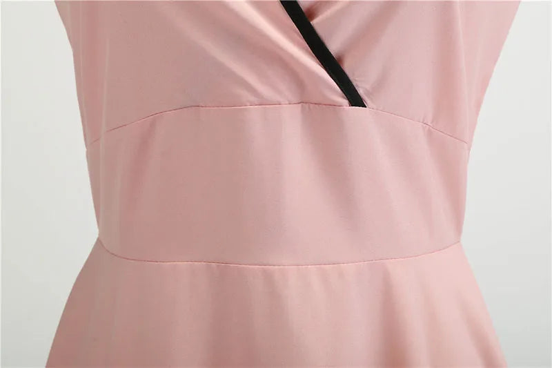 Robe vintage femme à pois – Coupe A-line sans manches