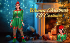 Women's Christmas elf costume set, adult velvet dress costume, Santa Claus helper, Christmas holiday