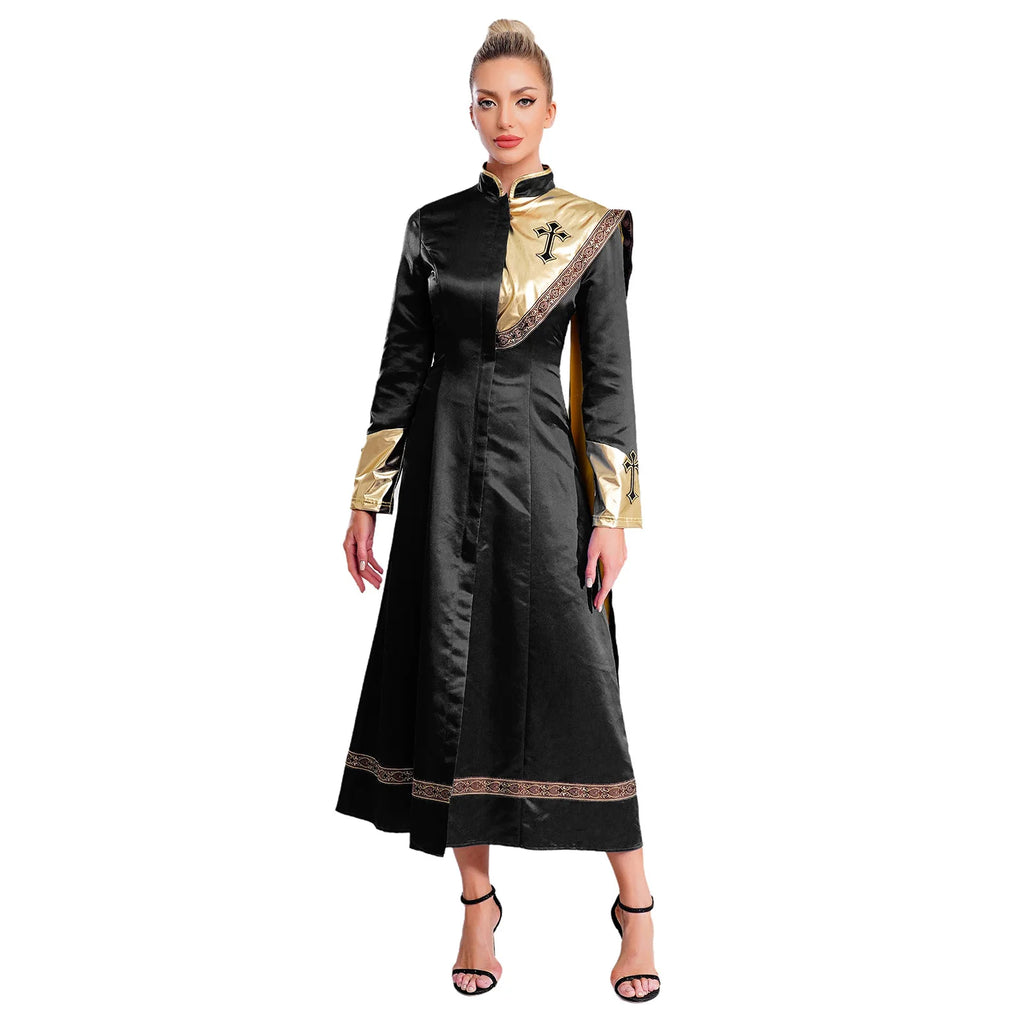 Robe longue femme asymétrique – Détails brillants