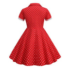 Robe fille rétro à pois – Jupe évasée