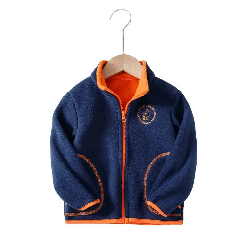 Manteau Polaire Enfant À Capuche – Double Polaire Chaud Zipé 2-14 Ans