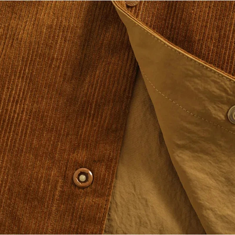 Veste Cargo Réversible Homme A+B – Poches Multiples Casual Américain Automne Hiver