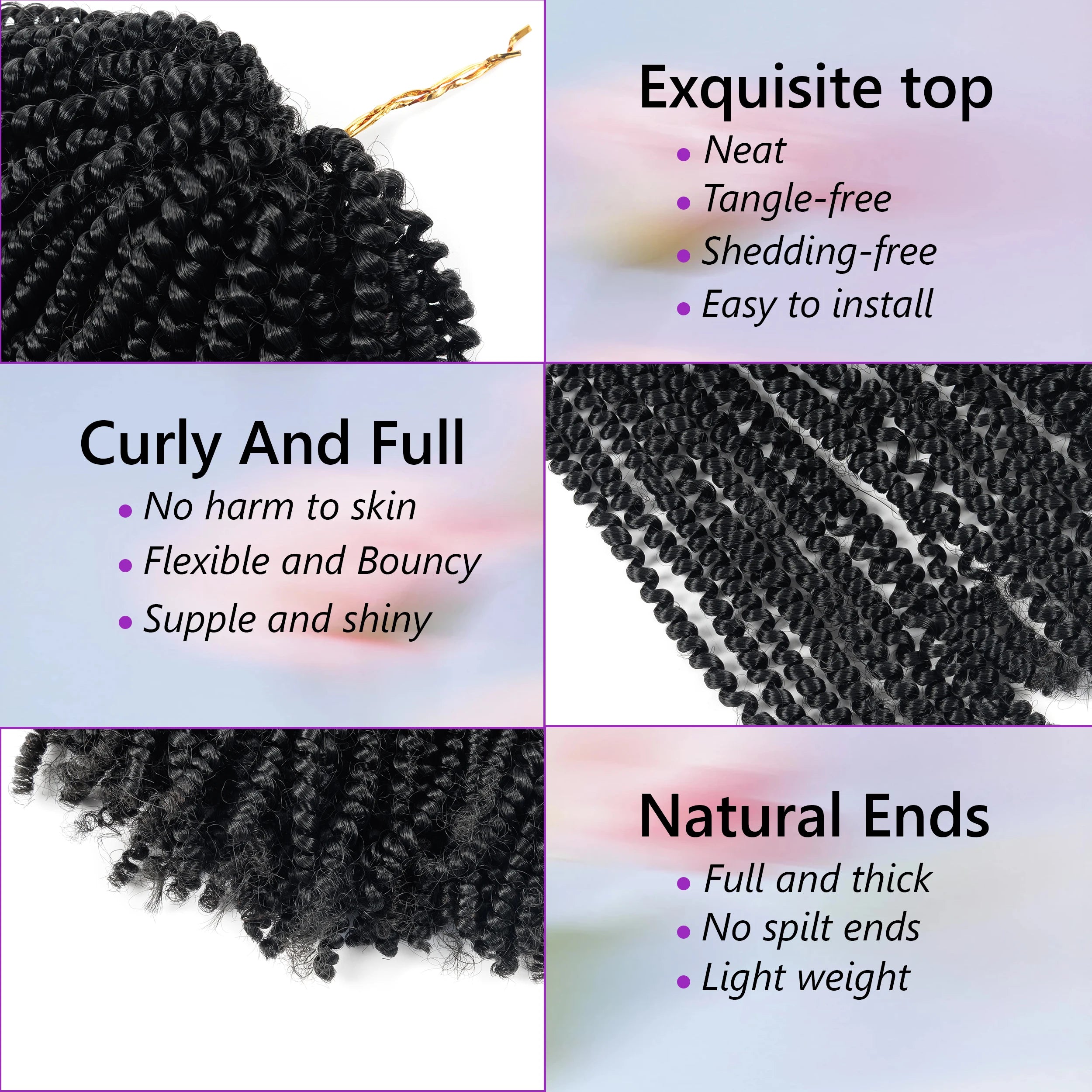 Latest and Hottest Wholesale Afro Twist Braiding Hair Spring Twists Hair Extensions Pre-curled for Short Kinky Twist Braids