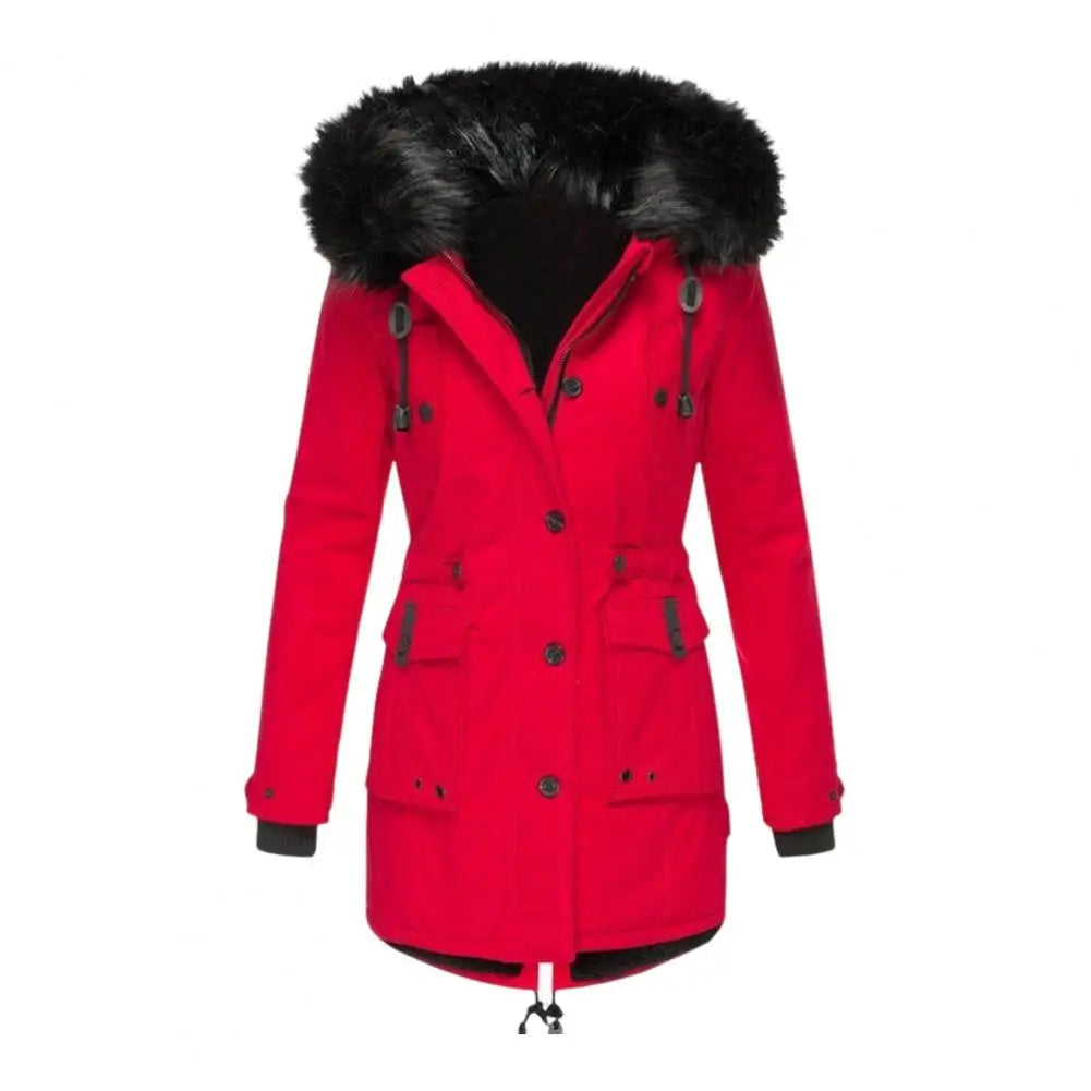 Adding Velvet Thickening Overcoming Outerwear Women's Cotton Jacket 2025 Winter Item Slimming Cotton Coat Outwear Jacket