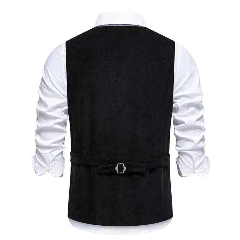 Western Corduroy Vest for Men Gothic Waistcoat Floral Embroidery Chaleco Vintage Hombre Steampunk Victorian Dress Men Suit Vest