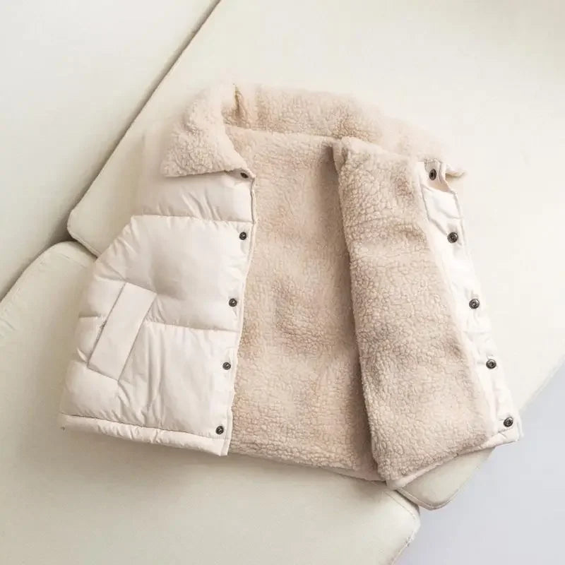 Gilet Sans Manches Enfant À Capuche – Imprimé Cartoon Chaud Automne Hiver 7-13 Ans