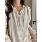 Plus-size Fashionable and Casual Women's Summer Outfit for Plus-size Loose Sunscreen Long-sleeved Top with Shorts Two-piece Set