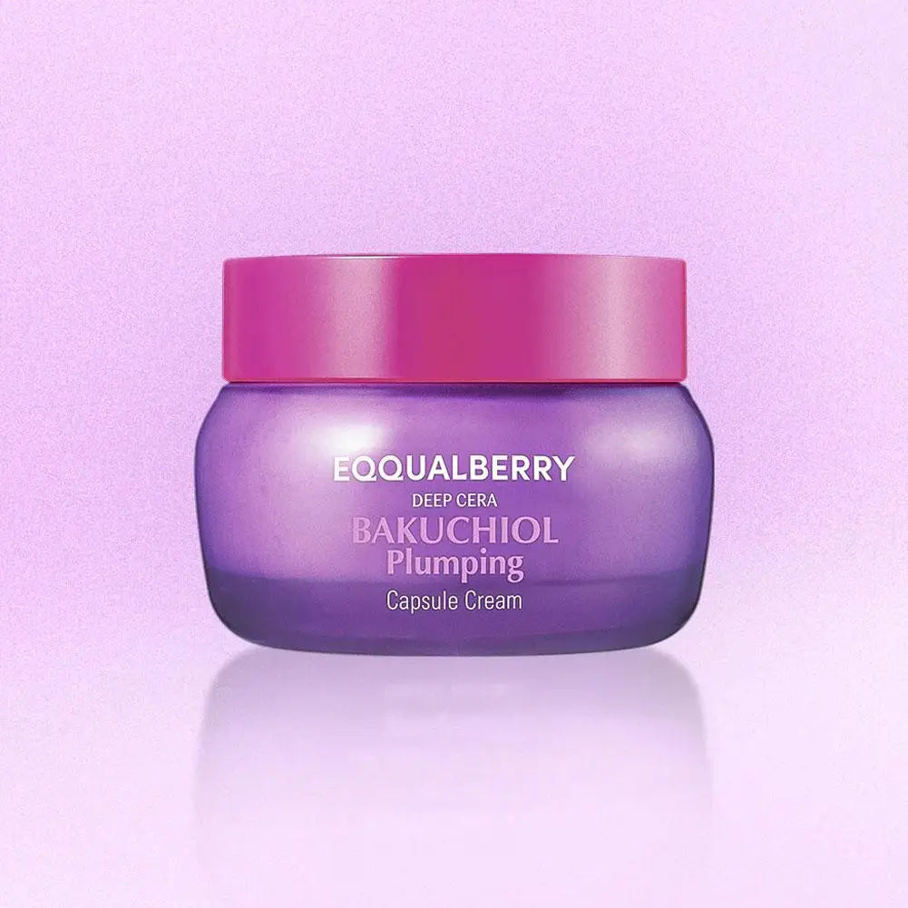 EQQUALBERRY Bakuchiol Plumping Serum with Ceramide & Peptides Facial Serum 30ml Firming and Plumping Capsule Face Cream Korean S