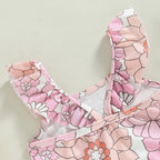 Baby Girls Swimwear Infant Off Shoulder Sleeveless Floral Print