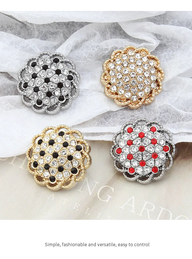 Boutons Strass Cristal DIY – Lot 6 Pcs Couture Robe Manteau Décoration