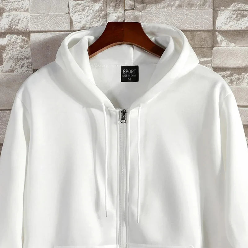 Hoodie homme zippé – Coton et polyester