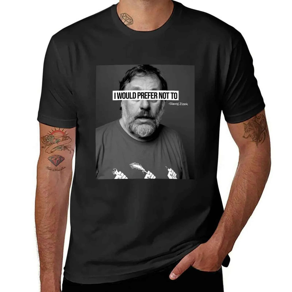 Slavoj Zizek ( I Would Prefer Not To ) T-Shirt sports fans anime clothes customizeds vintage t shirt for men