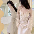 Princess Style Robe Set 2Pcs Vestidos De Novia Nightgown Sexy Lace