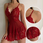 Women's Plus Size Lace Tight Fitting Clothes Sexy Transparent Pajamas