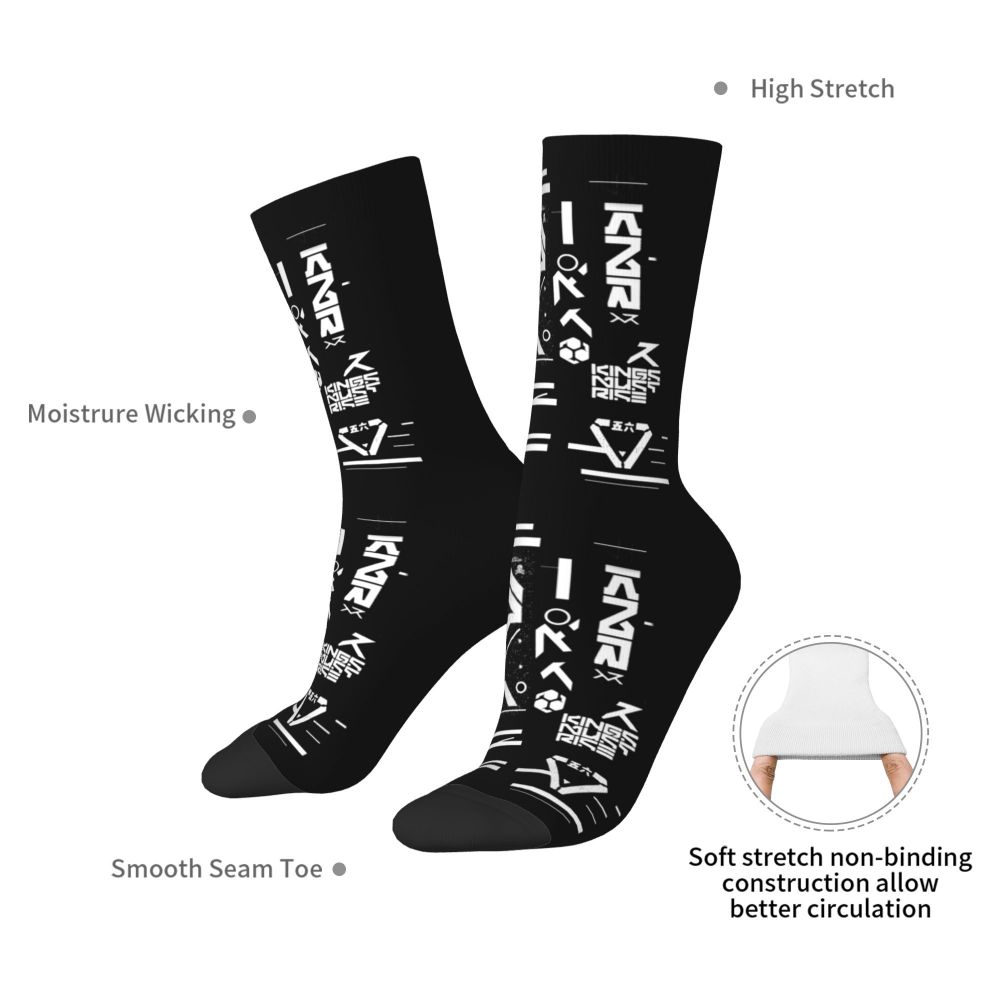 Techwear Men's Crew Socks Unisex Fun Japanese Future Tech Street Wear Style Spring Summer Autumn Winter Dress Socks