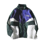 Veste Coupe-Vent Homme Bicolore – Streetwear Hip-Hop Col Revers Zipée