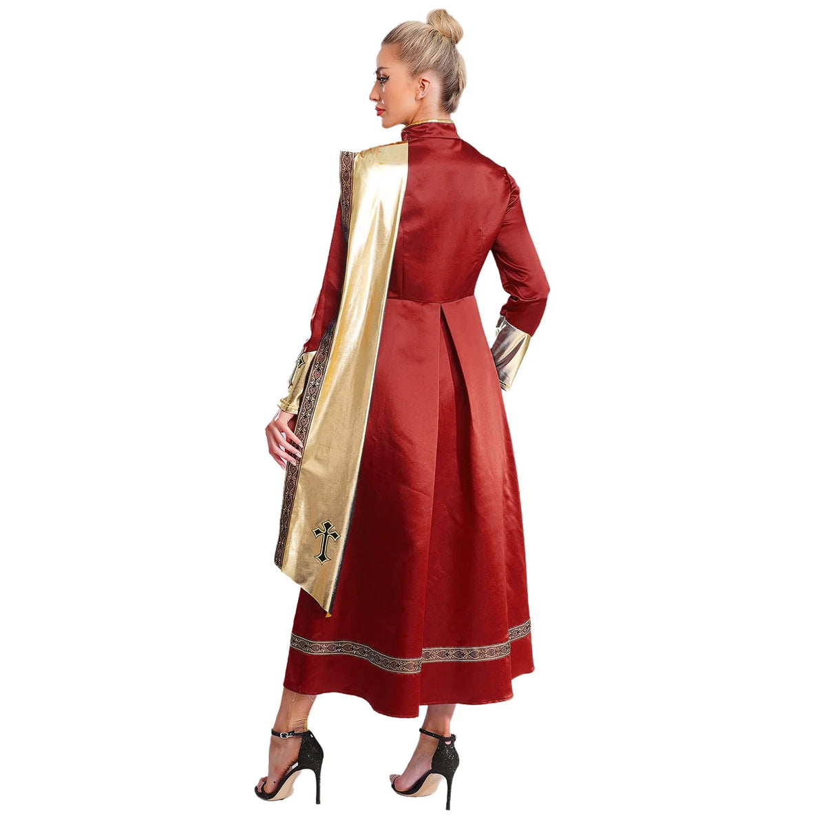 Robe longue femme asymétrique – Détails brillants