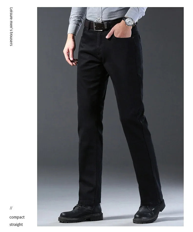 Men Classic Advanced Fashion Brand Jeans Jean Homme Man Soft Stretch Black Biker Masculino Denim Trousers Mens Pants Overalls