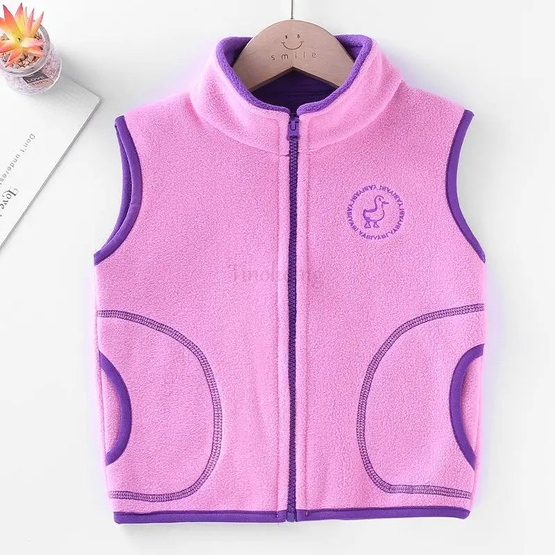 Manteau Polaire Enfant À Capuche – Double Polaire Chaud Zipé 2-14 Ans