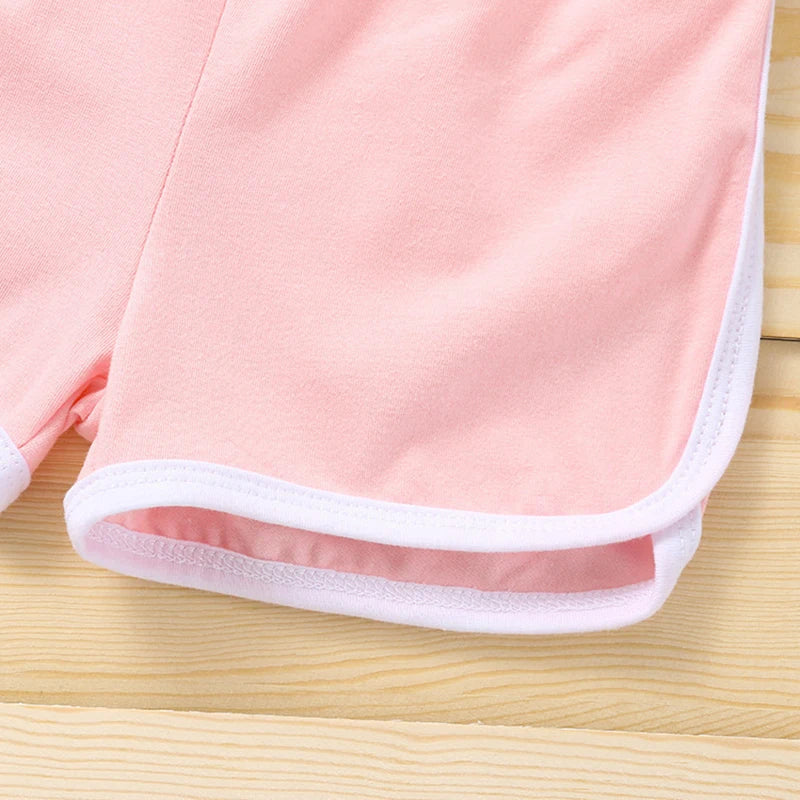 Trendy Summer Children's Sports Clothing Set 2-6Y Patchwork Letter Camisole and Shorts 2Pcs for Girls Kid's Casual Vest Outfit