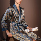 Peignoir Homme Soie de Glace — Imprimé, Léger & Confortable