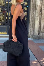 Summer Fashion Dresses For Women Sleeveless Solid Color Square-neck