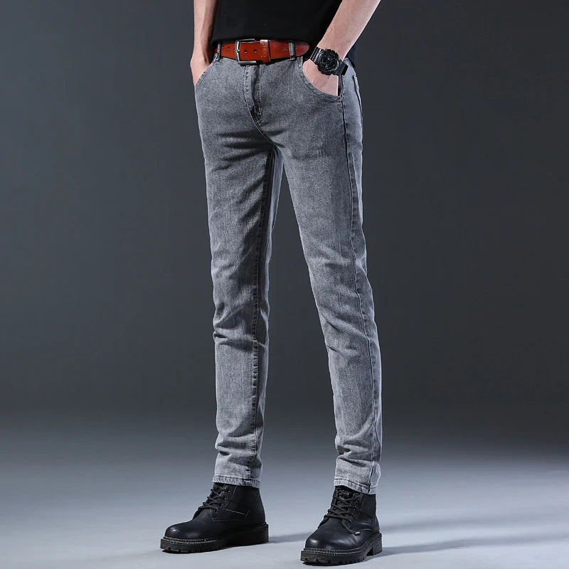 Jean gris slim homme – Denim stretch streetwear