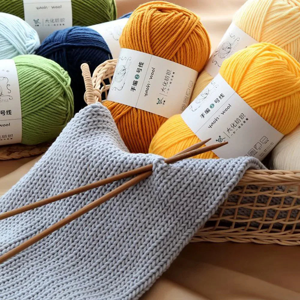 Pelote de laine soie et coton — Tricot, Crochet, Écharpe, Pull (100g)