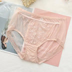 Women Transparent Lace Panties Large Sizes with High Waist Summer