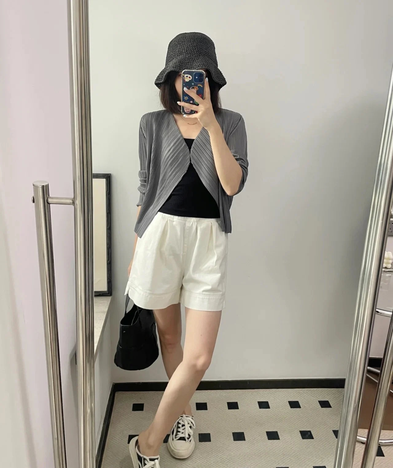 Cardigan plissé femme Miyake — Veste casual manches longues été 2025