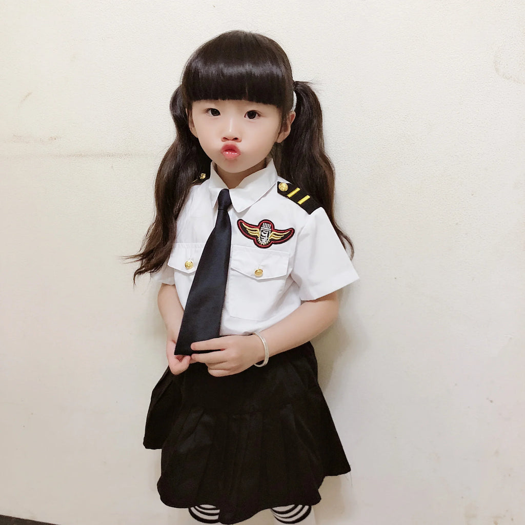 2025osplay Costumes pour enfants, uniforme de pilote d'avion, vêtements de classe de profession
