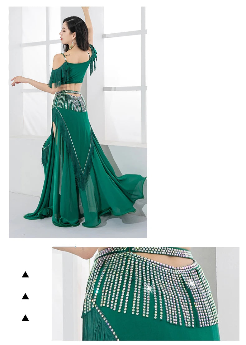 Belly Dance Costume Dance Wear Adult Belly Dance Lesson Wear Dress Suit Practice Clothes Skirt Bellydance Professional Dancing