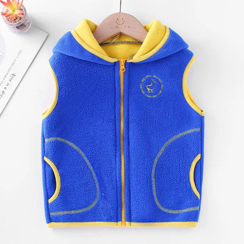 Manteau Polaire Enfant À Capuche – Double Polaire Chaud Zipé 2-14 Ans