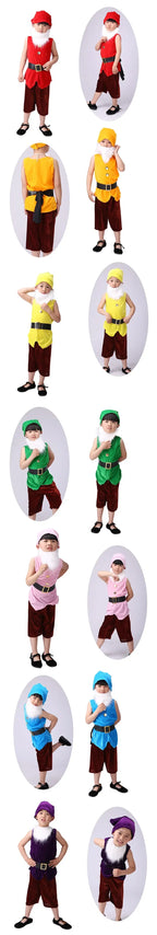 2025 Halloween Carnaval Cosplay vêtements noël Performance sept nains Costume pour enfants Costumes de noël pour enfants