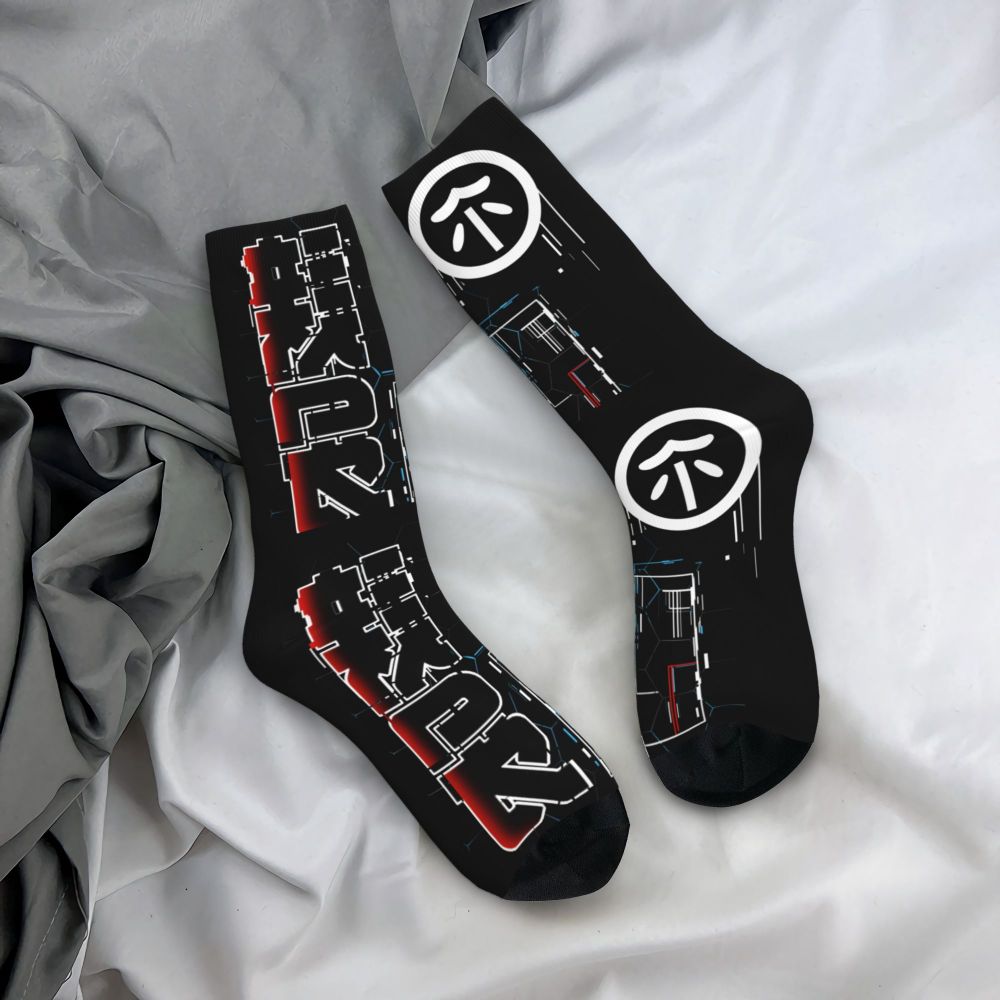 Techwear Men's Crew Socks Unisex Fun Japanese Future Tech Street Wear Style Spring Summer Autumn Winter Dress Socks