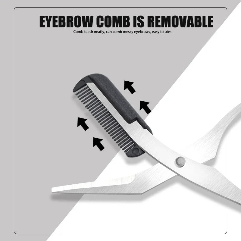 Eyebrow Trimmer Scissor Beauty Products for Women Eyebrow Scissors with Comb Beauty Scissors  Stainless Steel Makeup Accessories