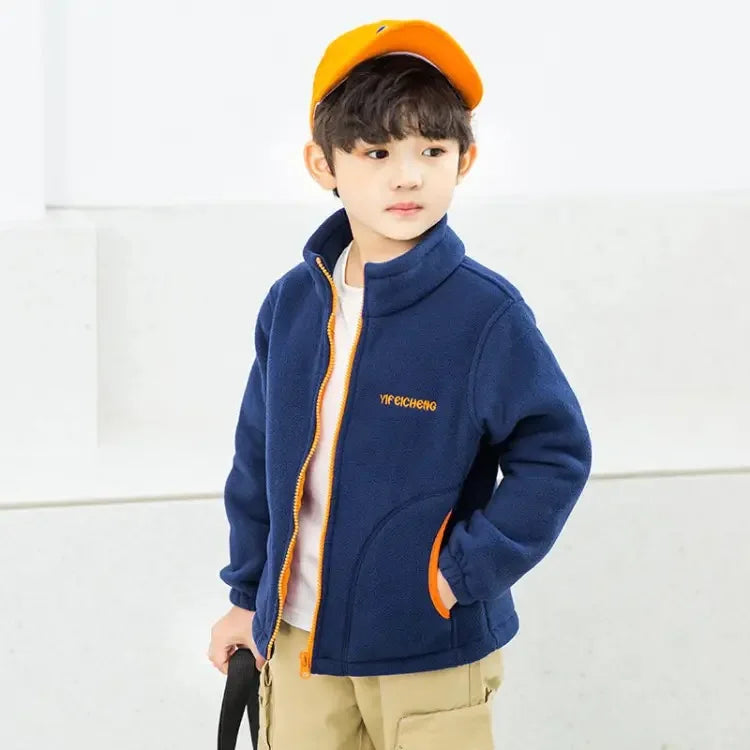 Manteau Polaire Enfant À Capuche – Double Polaire Chaud Zipé 2-14 Ans