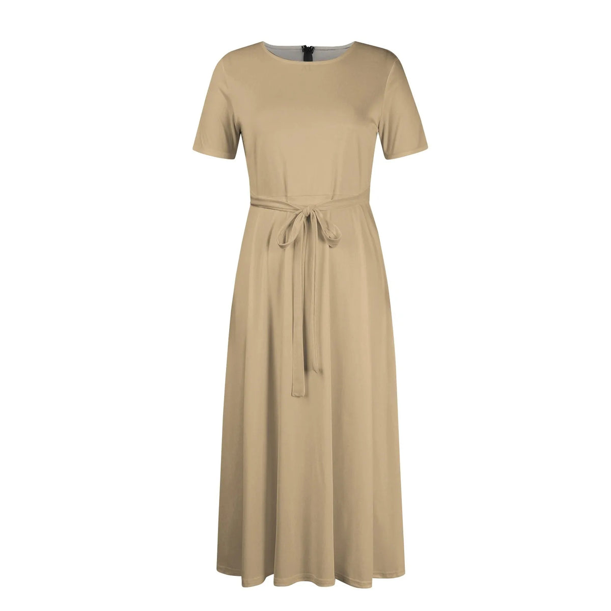 dress for women Casual Fashion Large Size sexy long dresses Solid Color Round Neck dress Short Sleeve Pocket Straps Swing elbise